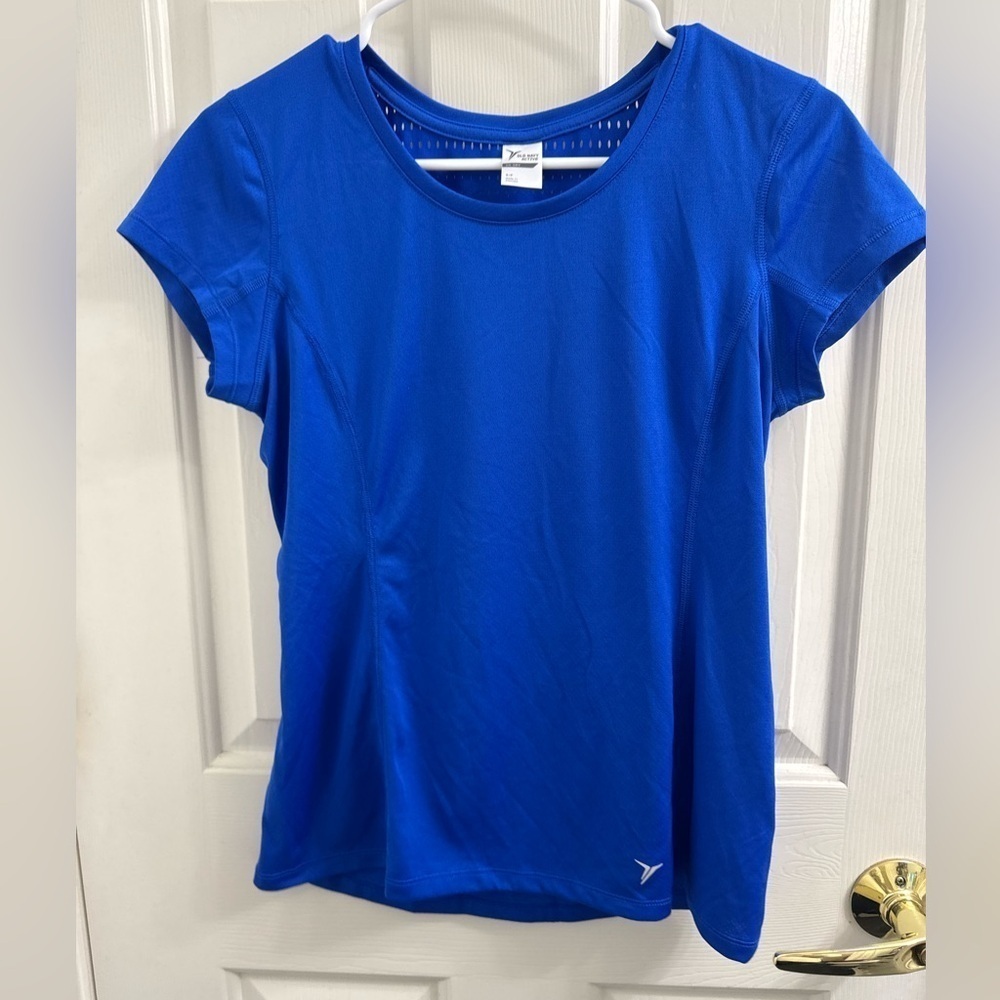 Old Navy Blue Fitted Cap Sleeve Tee